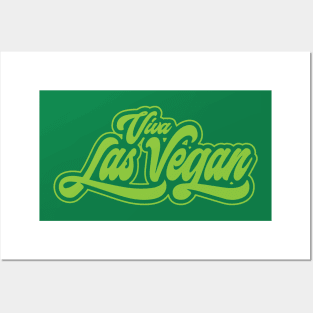 Viva las Vegan satirical humor funky retro green Posters and Art